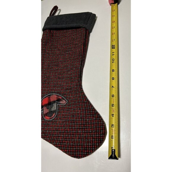 Tartan Plaid Christmas Stocking for Your Dog Red and Black Hugglehounds 18” - Picture 6 of 7